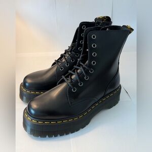 Jadon Dr. Martens Black Platform Lace-Up Boots, new size 9 woman’s Smooth